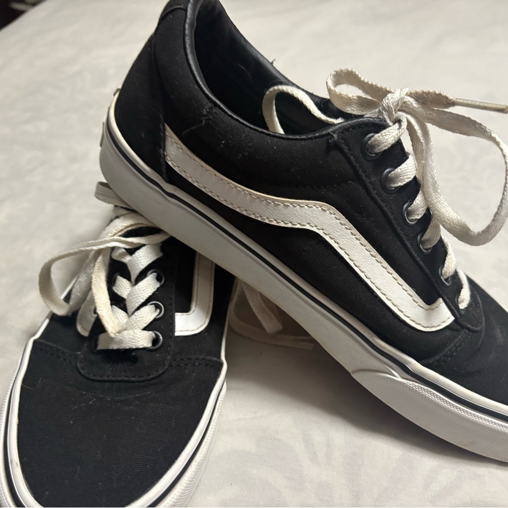 Vans Classic Black and White Canvas Sneakers